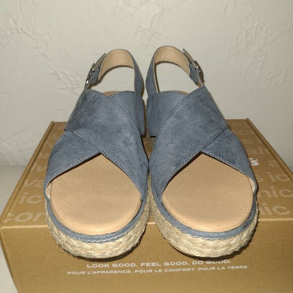 Woman's Sandals Dr. Scholl's Ember, Oxide Blue Wedge Sandal Size 8.5 - Picture 6 of 9
